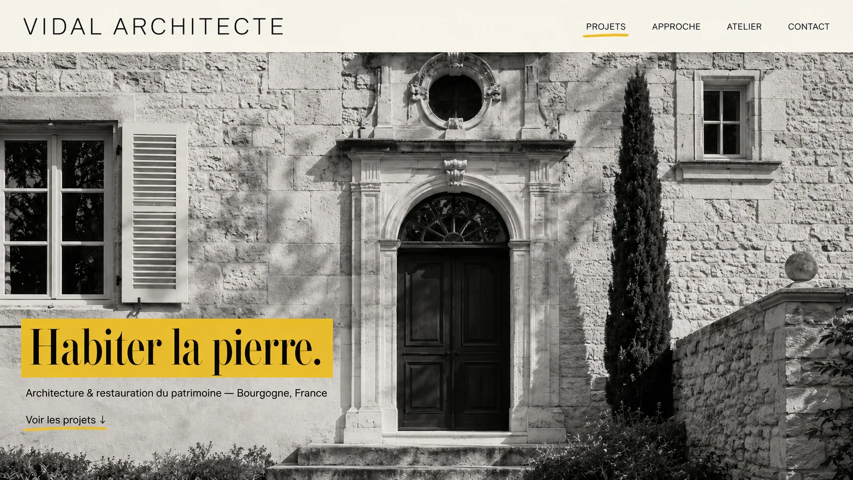 Site vitrine d'un cabinet d'architecte indépendant